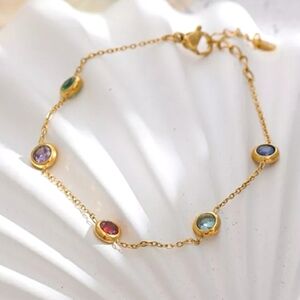 18k gold plated cubic zirconia bracelet